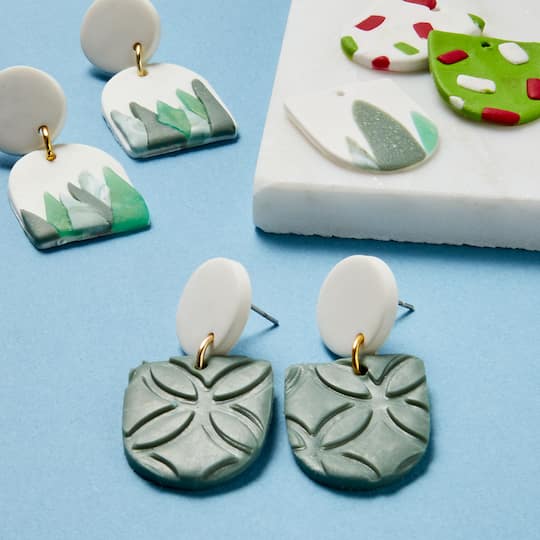 Polymer Clay Statement Earrings Class Act Stud Handmade